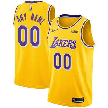 Women's Customized Los Angeles Lakers Swingman Gold Icon Edition Nike NBA Jersey